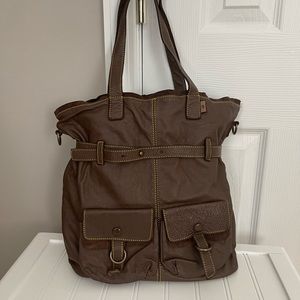 Leather tote bag